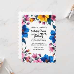100 Years Loved Invitation 100th Birthday Invitati