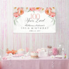 100 Years Loved Peach Floral 100th Birthday