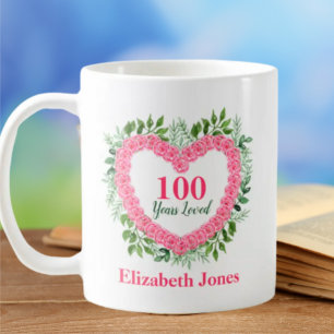 100 Years Loved Personalised 100th Birthday Mug