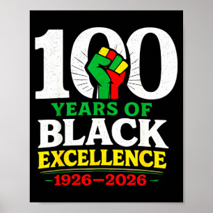 100 Years Of Black Excellence Centennial Black His Poster