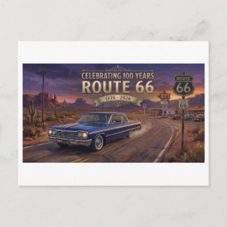 100 Years Of Route 66 Holiday Postcard