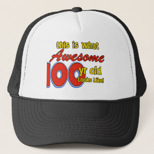 100 YEARS OLD BIRTHDAY DESIGNS TRUCKER HAT