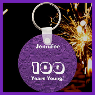 100 Years Young Purple Dolls Keychain (Key Chain)