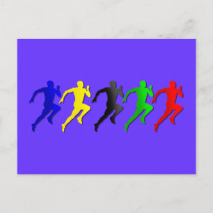 100m 200m 400m 800m Runners Running Run Postcard