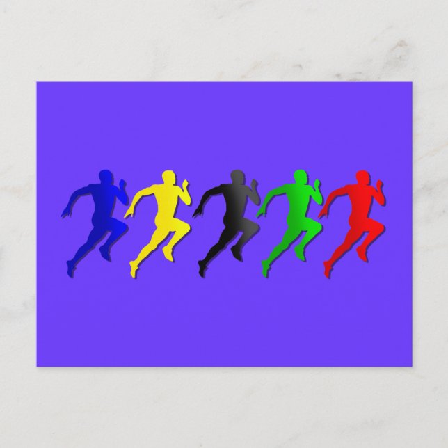 100m 200m 400m 800m Runners Running Run Postcard (Front)