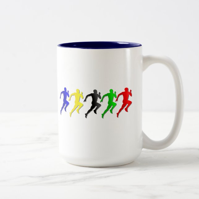 100m 200m 400m 800m Runners Running Run Two-Tone Coffee Mug (Right)