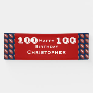 100th, 105th Birthday Party JUMBO Football Banner
