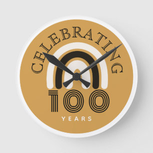 100th Anniversary Modern Design Round Clock