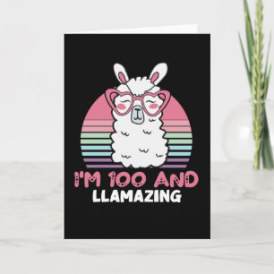 100th Bday Llamazing Llama 100 Year Old Birthday Card