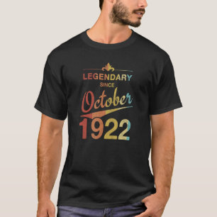 100th Birthday 100 Year Old Born In October 1922 V T-Shirt