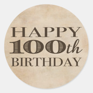 100th Birthday Accent Classic Round Sticker