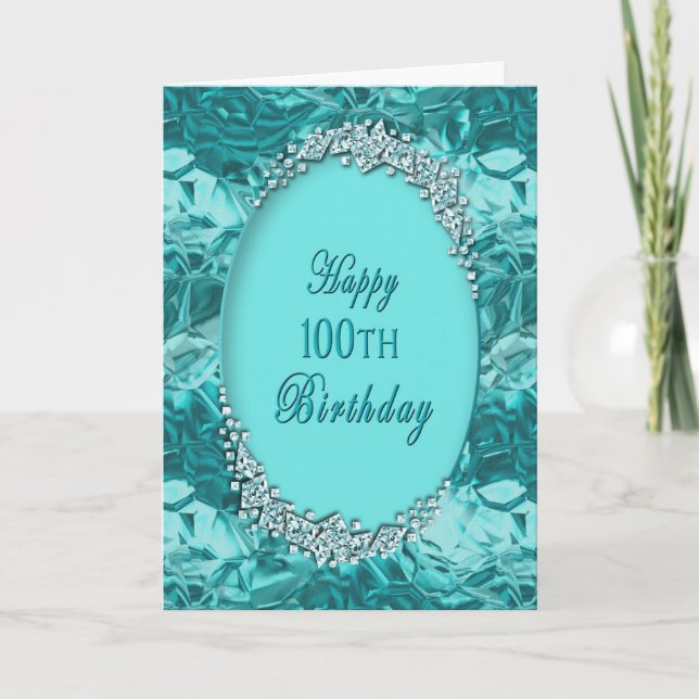100th BIRTHDAY  - BLUE ICE - GREETING - Card (Front)