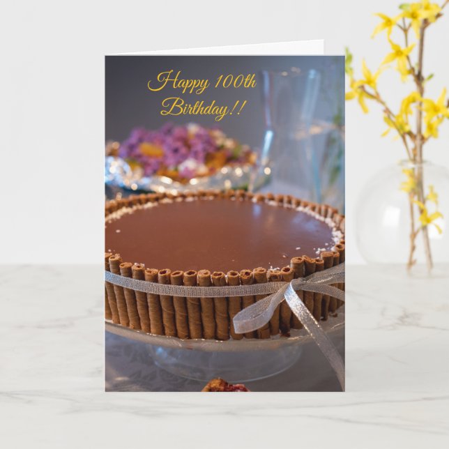 100th Birthday Card (Yellow Flower)