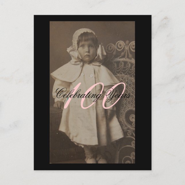 100th Birthday celebration Invitation Postcard (Front)
