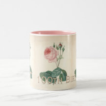 100th Birthday Celebration Vintage Rose Mug