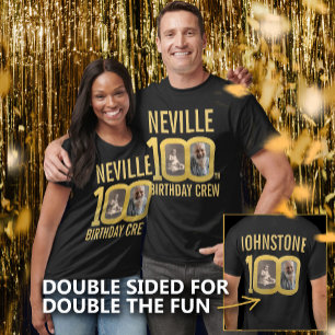 100th birthday crew custom name photos fun  T-Shirt