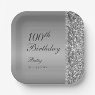 100th Birthday Elegant Paper Plate