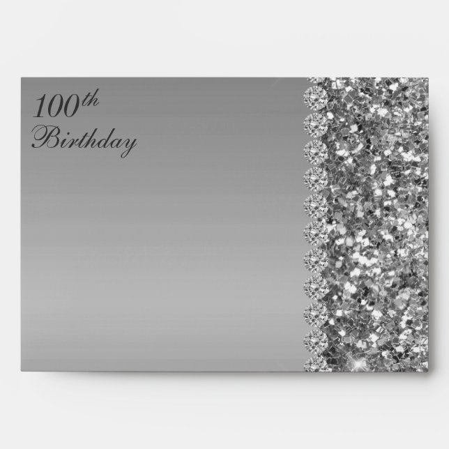 100th Birthday Elegant Return Address Envelope (Front)