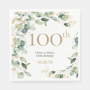 100th Birthday Eucalyptus Napkin