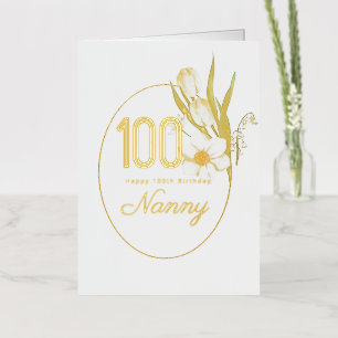 100th Birthday   Floral Birthday Card