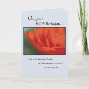 100th Birthday Flower Card