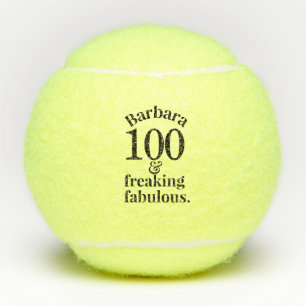 100th Birthday Funny Fabulous Personalised Tennis Balls