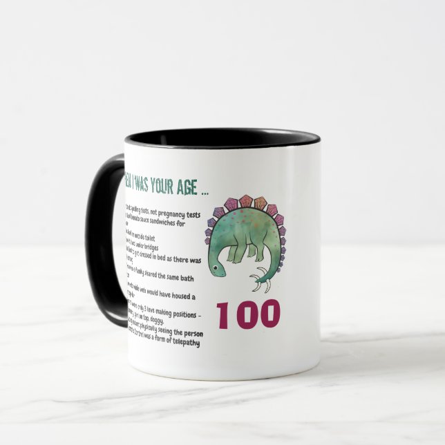 100th Birthday Funny Getting Older Texting ANY AGE Mug (Front Left)