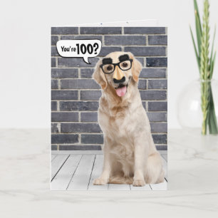 100th Birthday Funny Golden Retriever Card