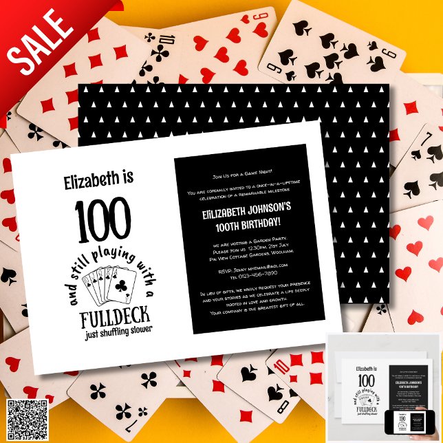 100th Birthday Invites Game Night Men Women Party (Creator Uploaded)