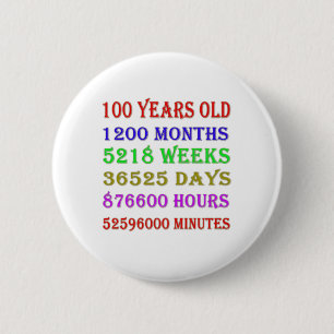 100th Birthday Milestones 6 Cm Round Badge