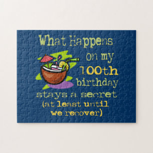 100th Birthday Party Gifts. What happens on my 100 Jigsaw Puzzle