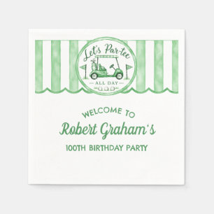 100th Birthday Party Golf Theme Cocktail Napkin