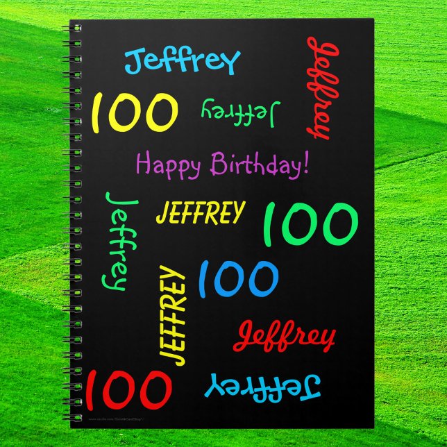100th Birthday Party Guest Book, Repeat Name Black Notebook (Creator Uploaded)