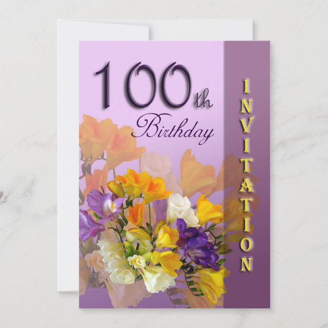 100th Birthday Party Invitation (Front)