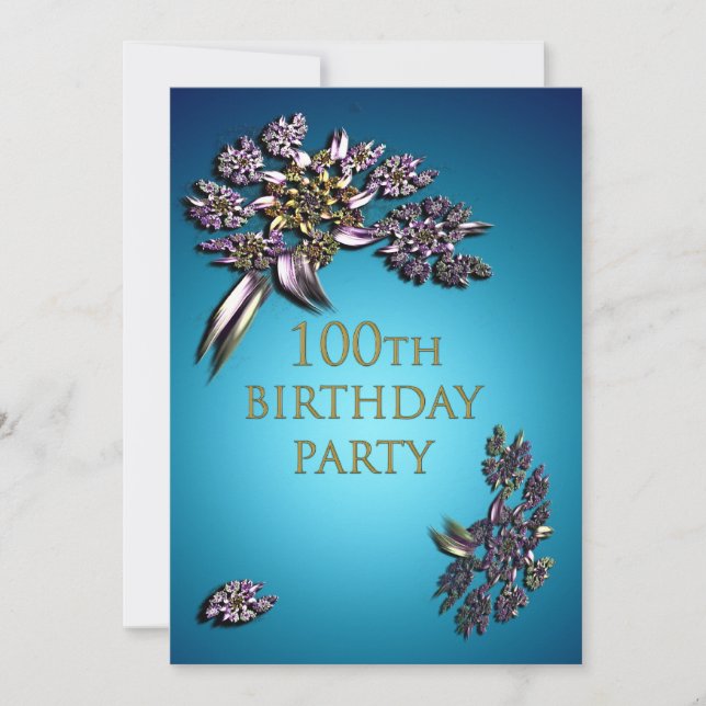 100th Birthday party invitation (Front)
