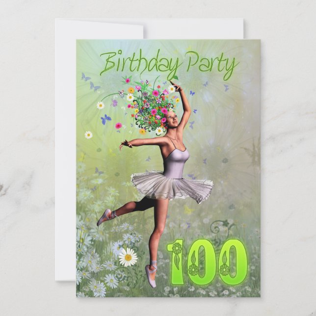 100th Birthday party invitation (Front)