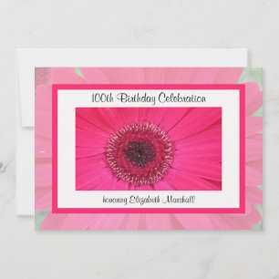100th Birthday Party Invitation Gerbera Daisy