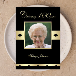 100th Birthday Party Invitation Photo 100th
