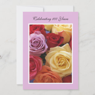 100th Birthday Party Invitation Roses