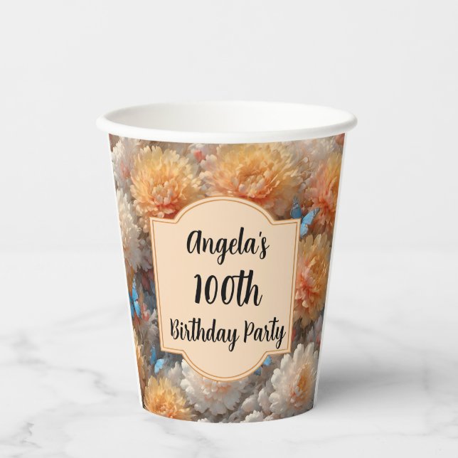 100th Birthday Party Paper Cups (Front)