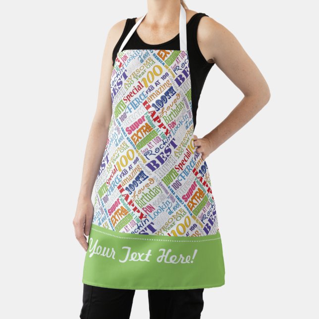 100th Birthday Party Personalised Gifts Apron (Insitu)