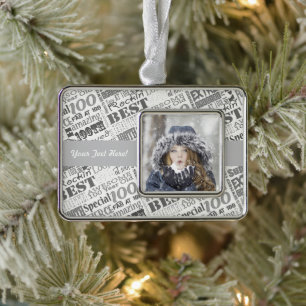 100th Birthday Party Personalised Gifts Silver Plated Framed Ornament