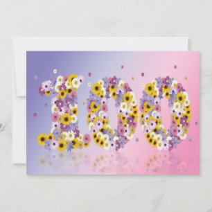 100th Birthday party, with flowered letters Invitation