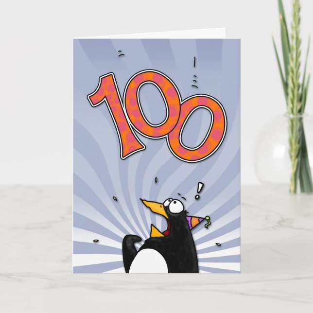 100th Birthday - Penguin Surprise Card (Front)