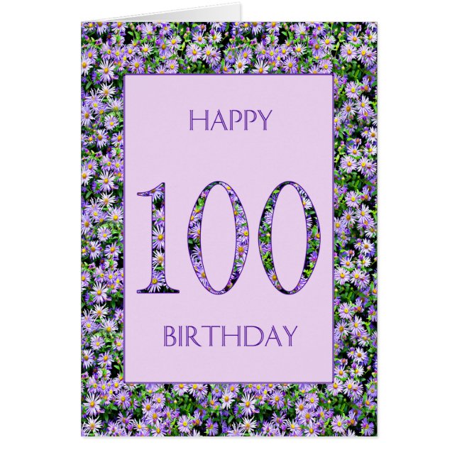 100th Birthday Purple Daisies (Front)
