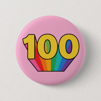 100th Birthday Rainbow Celebration Pin Badge