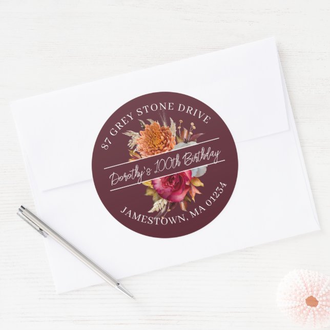 100TH Birthday Return Address Label (Envelope)