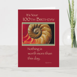 100th Birthday Shell Red Card