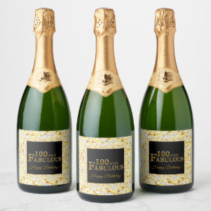 100th Birthday Sparkling Wine Label