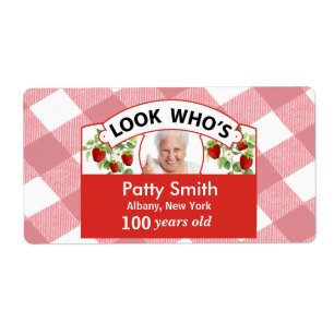 100th Birthday Sticker Labels - Easy to Customise